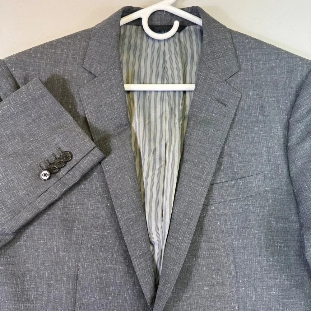 Banana Republic Blazer Mens 40R Grey Slim Fit Marzotto Italian Fabric Sport Coat